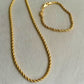 Ariel Rope Link Chain and Bracelet Set-18k Gold Filled