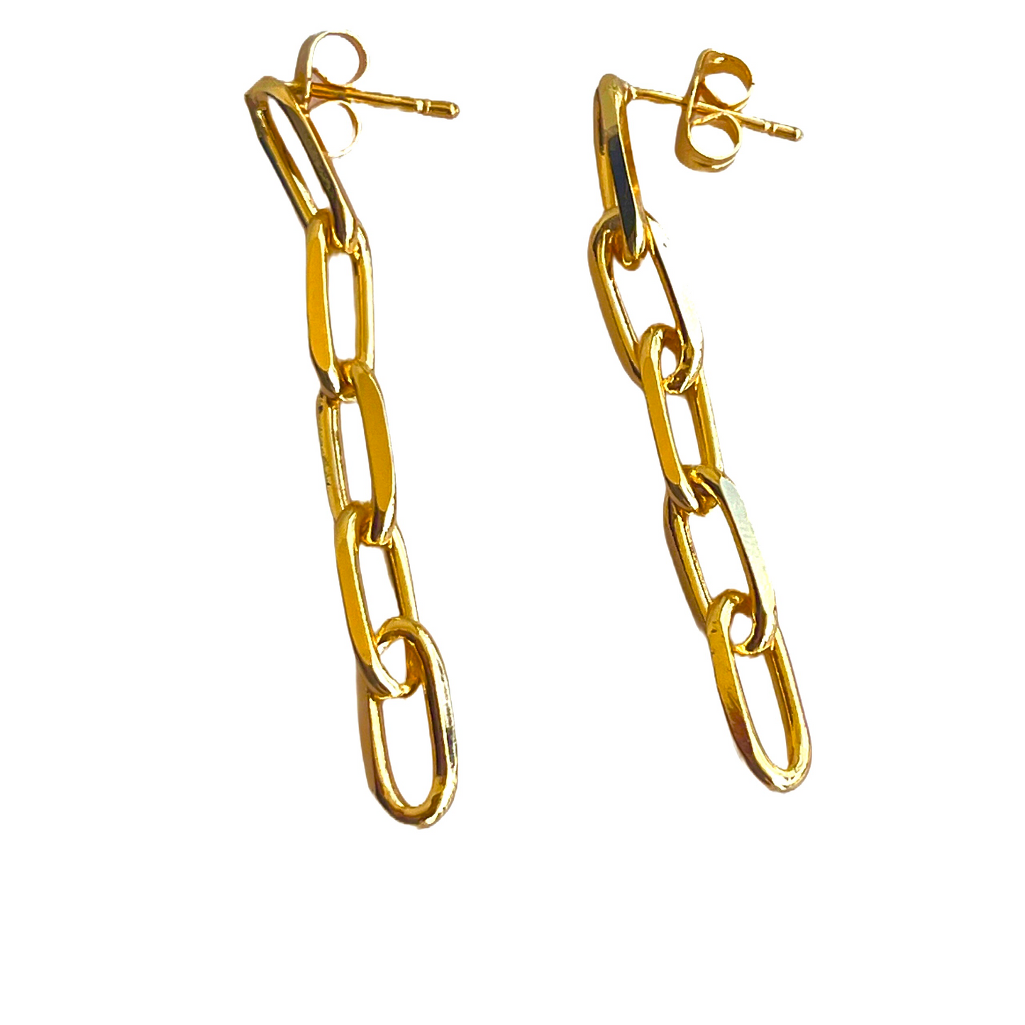 Ciara Paper Clip Earrings-18k Gold Plated