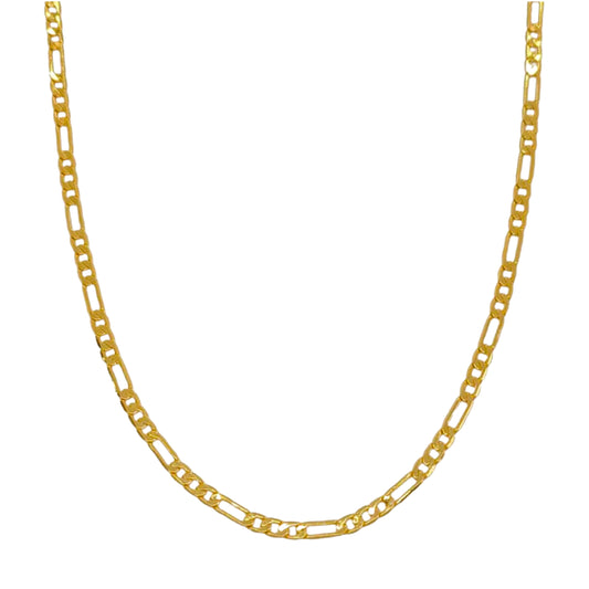 Figaro Link Chain-Flat 3MM-18k Gold Filled