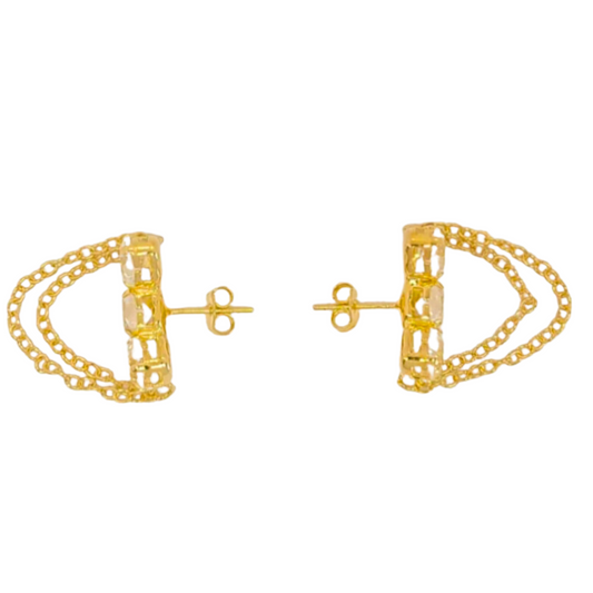 Amina Stud Earrings-18k Gold Plated