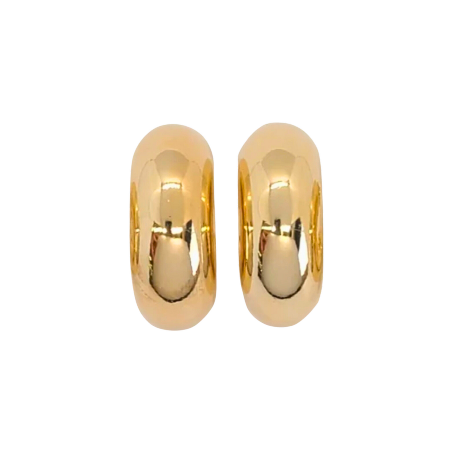 Kelli Half  Chunky Hoop Earrings-18k Gold Filled