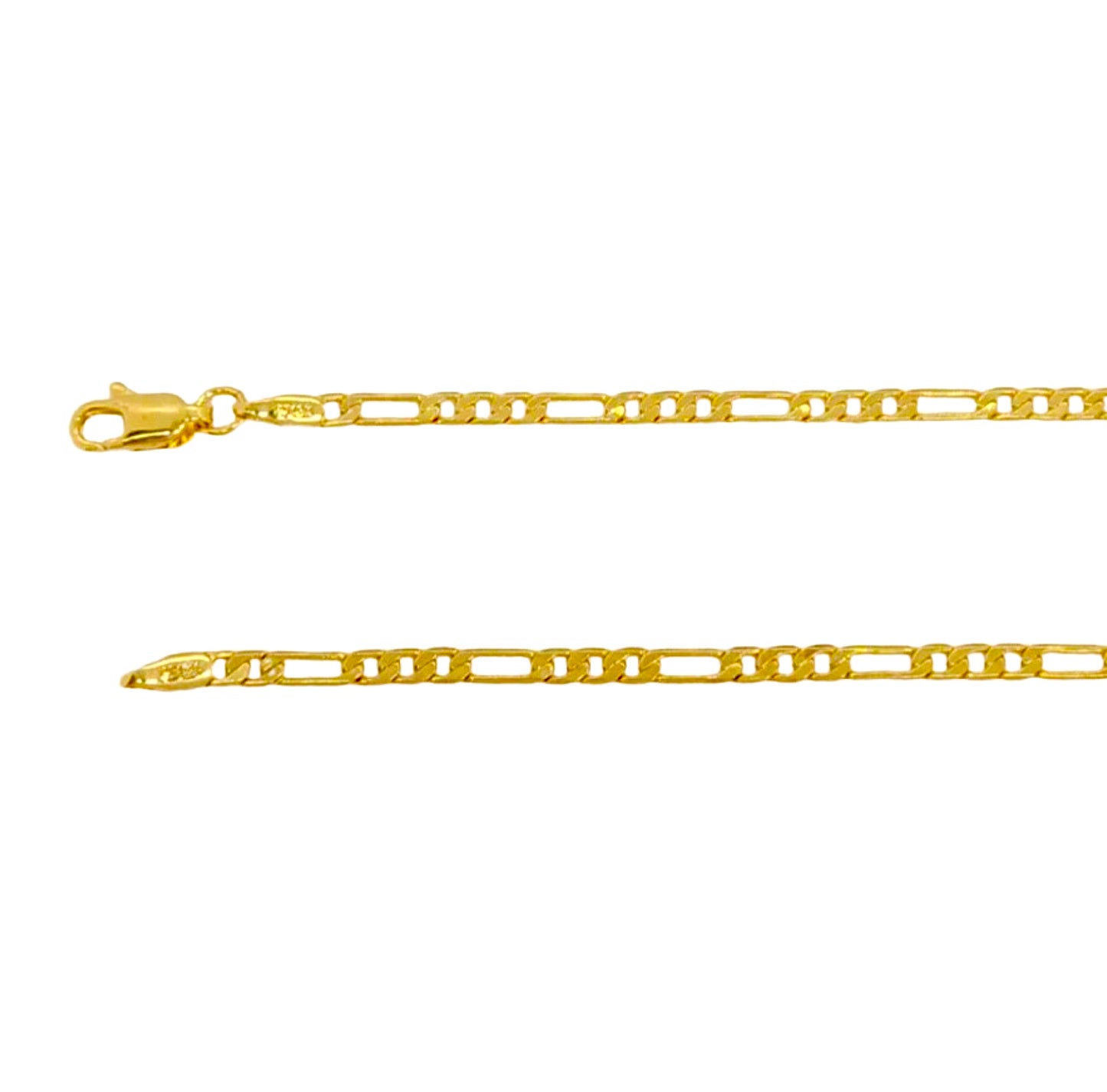 Figaro Link Chain-Flat 3MM-18k Gold Filled