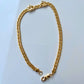 Cuban  Link Love Anklet-18k Gold Filled