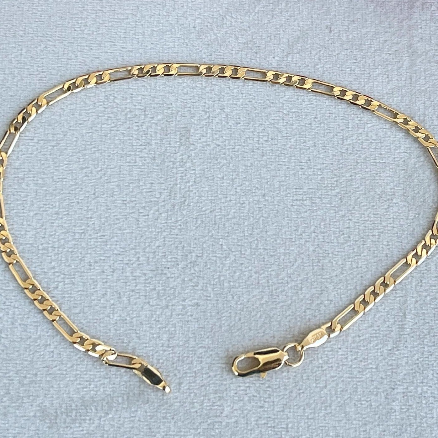 18k Gold Filled Figaro Link Anklet-3mm (Flat)