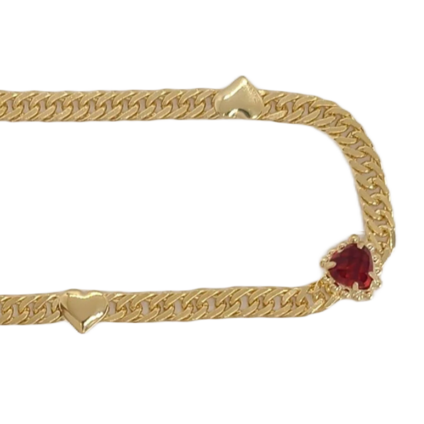 Adele Cuban Link Hearts Bracelet-18k Gold Filled