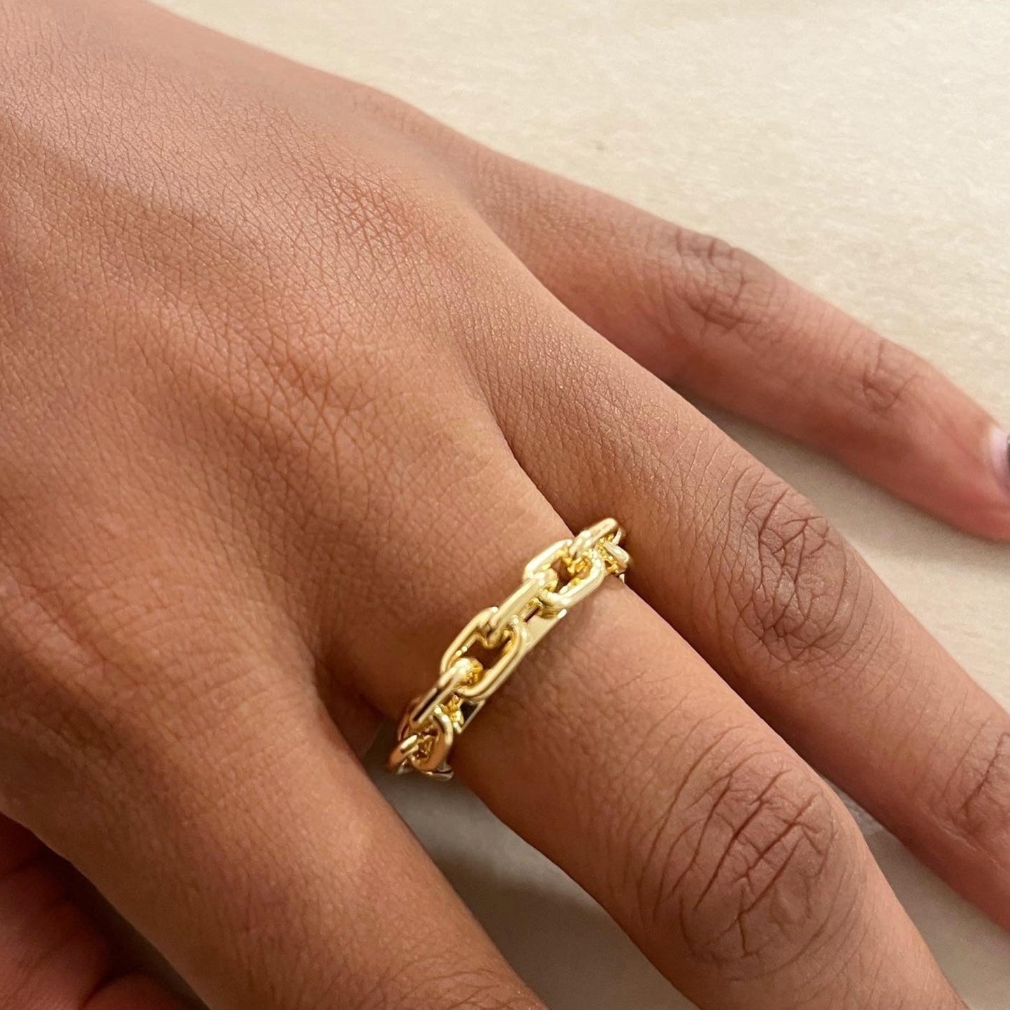 18k Gold Filled Skylar Paper Clip Link Ring