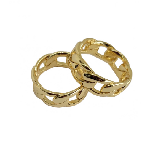 18k Gold Plated Rita Curb Band Ring