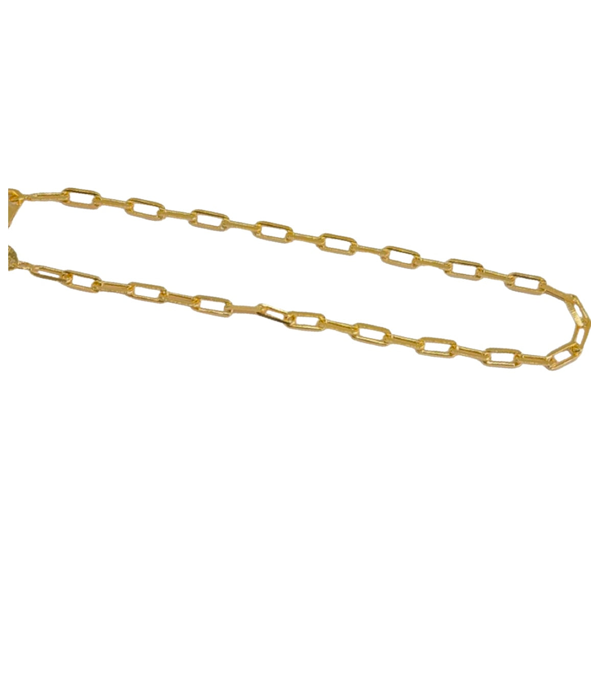 Rolo Paper Clip Link Anklet-3.5mm